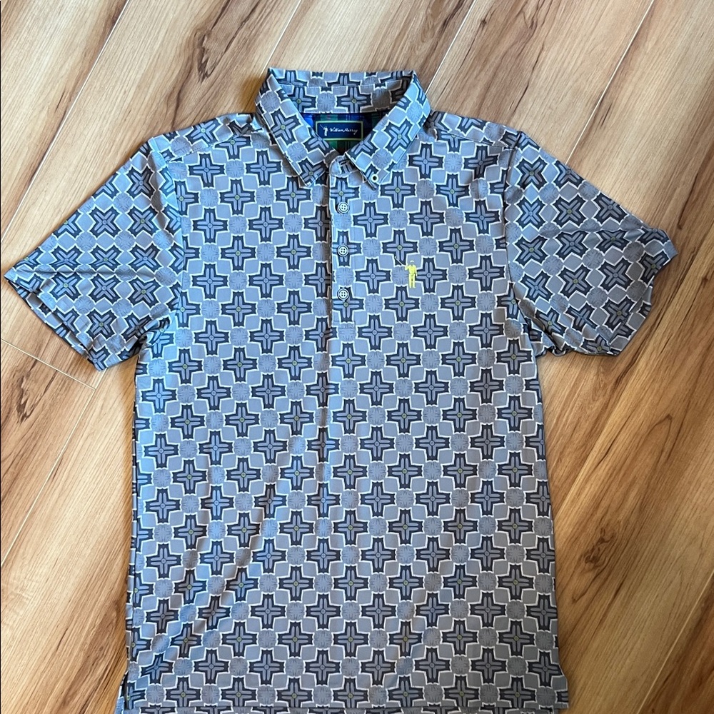 William Murray Golf Gray Patterned Polo